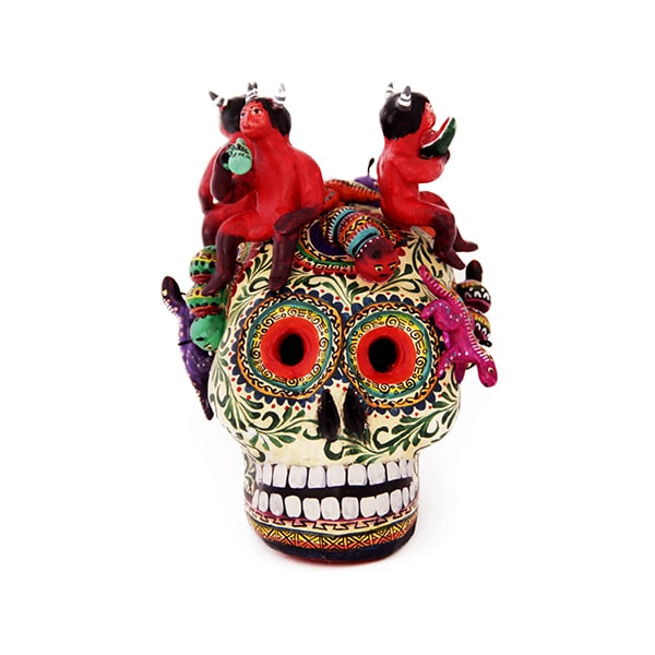 Escultura cráneo - Diablitos rojos