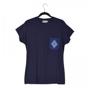 PLAYERA BROCADO CABALLERO - AZUL
