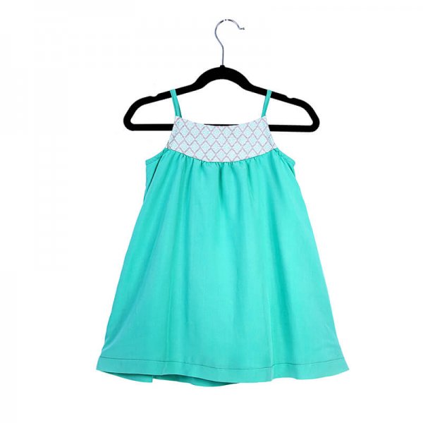 VESTIDO TIRANTES BORDADO PEPENADO - TURQUESA