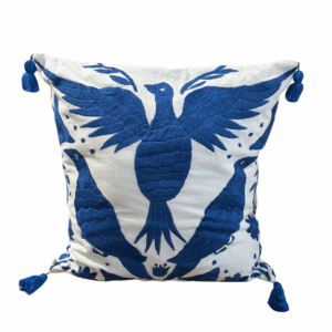 Cojín Palomas otomí - Azul